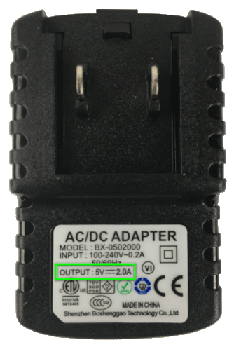 USB Power Supply (5V/2A)