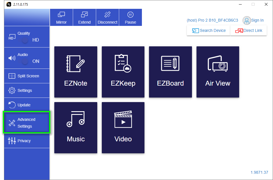 The EZCast Pro Software for Windows