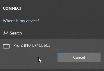 Miracast connect is established
