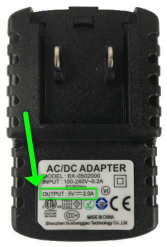 USB Power Adapter (5V/2A)
