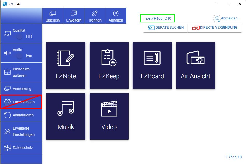 Host settings visibility control