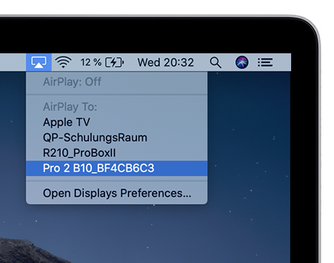 AirPlay: Select EZCast Pro Dongle II